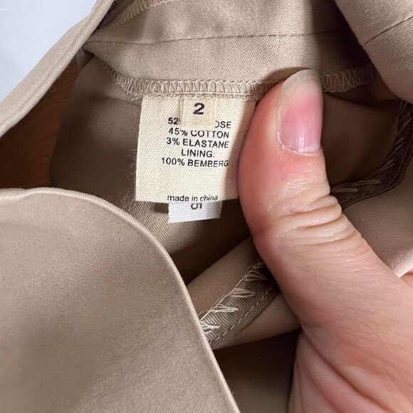Lagence Khaki Tan Stretch Pleated Front Capri Cropped School Boy Pants - Picture 9 of 9